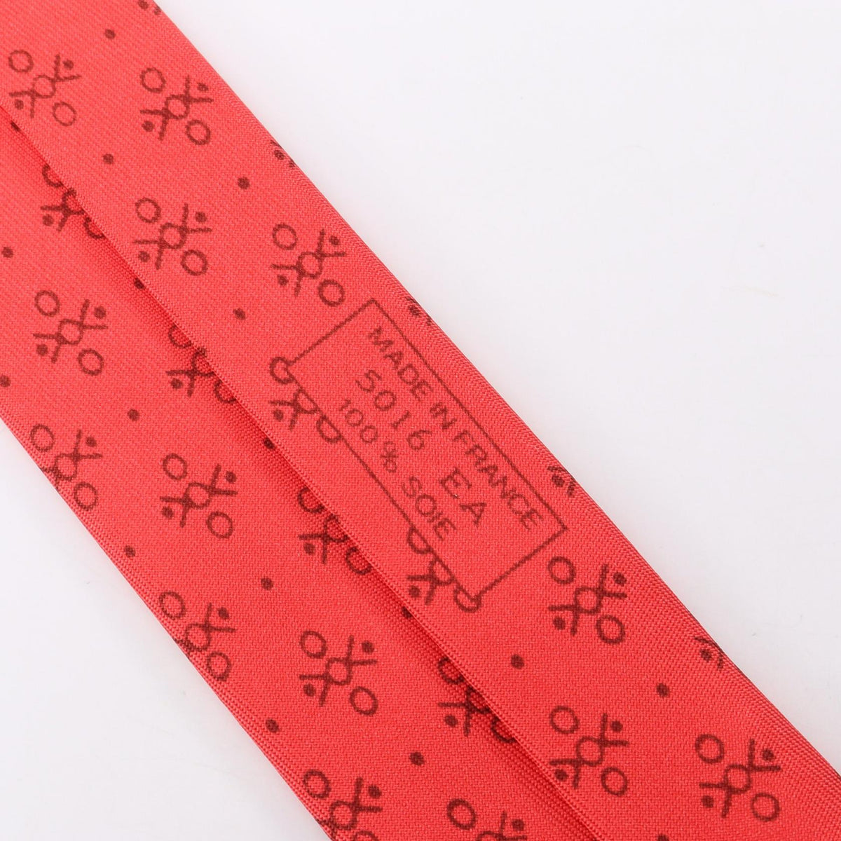 HERMES All-Over Pattern Silk Tie Red