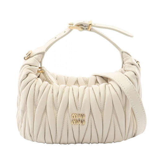 Miu Miu Matelasse 2-Way Leather Bag White