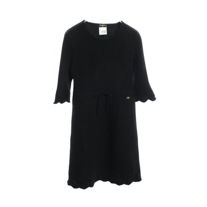 CHANEL Coco Mark Button Cashmere Dress Size 38