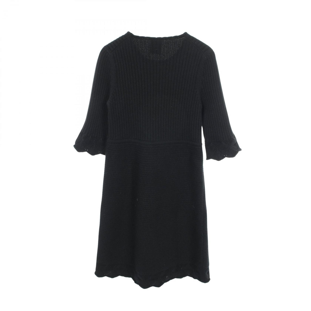 CHANEL Coco Mark Button Cashmere Dress Size 38