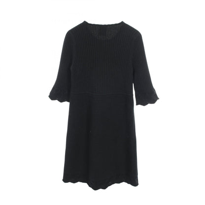 CHANEL Coco Mark Button Cashmere Dress Size 38