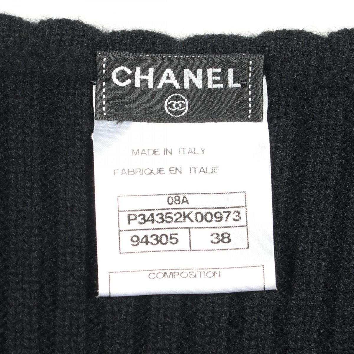 CHANEL Coco Mark Button Cashmere Dress Size 38
