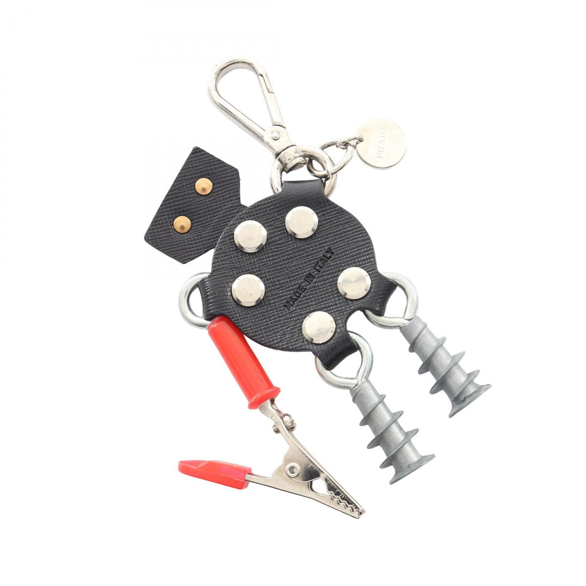 PRADA Saffiano Leather Robot Charm Black