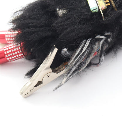 PRADA Rufus Fur Metal Charm Black