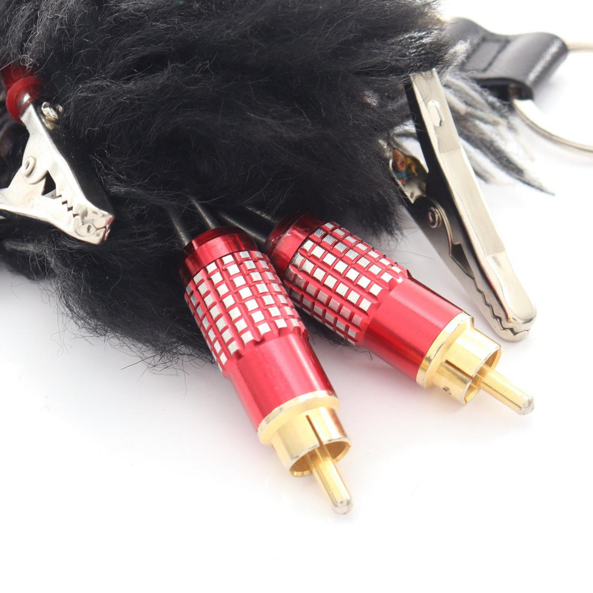 PRADA Rufus Fur Metal Charm Black