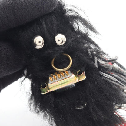 PRADA Rufus Fur Metal Charm Black
