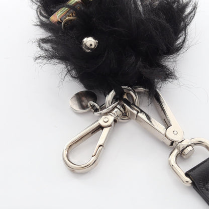 PRADA Rufus Fur Metal Charm Black