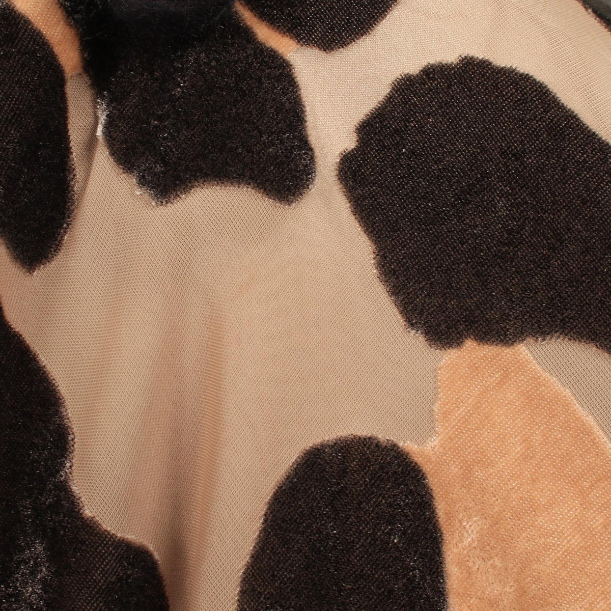 Sacai Leopard Patchwork Skirt Wool Poly Size 1