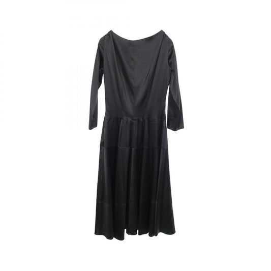 PRADA Silk Midi Dress Black Size 40
