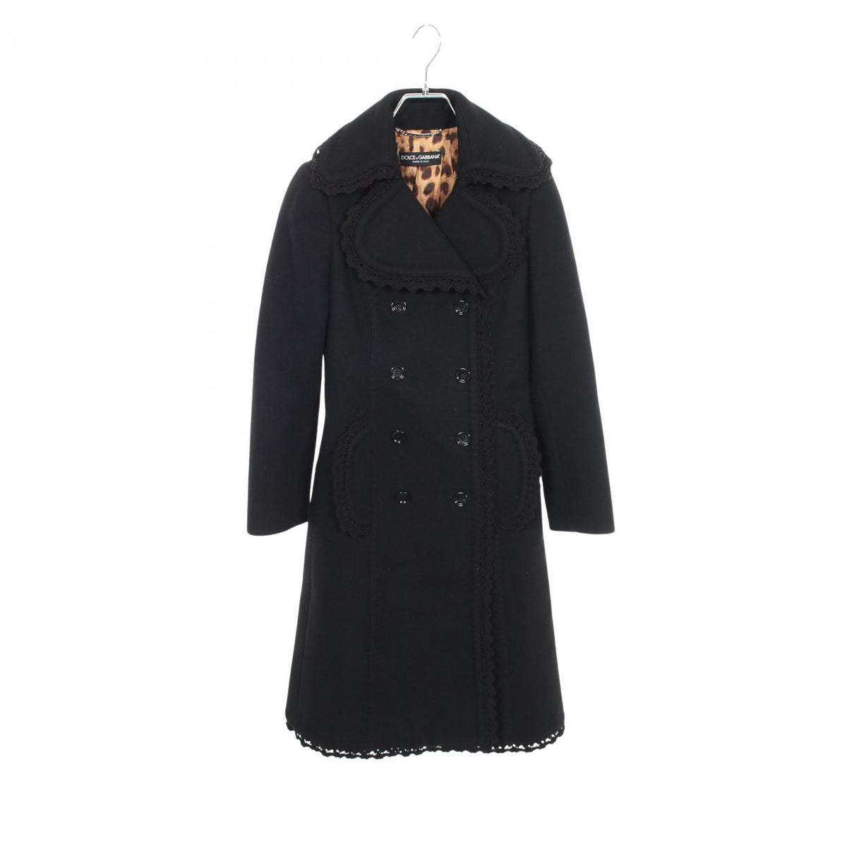 DOLCE & GABBANA Wool Coat Black Size 38