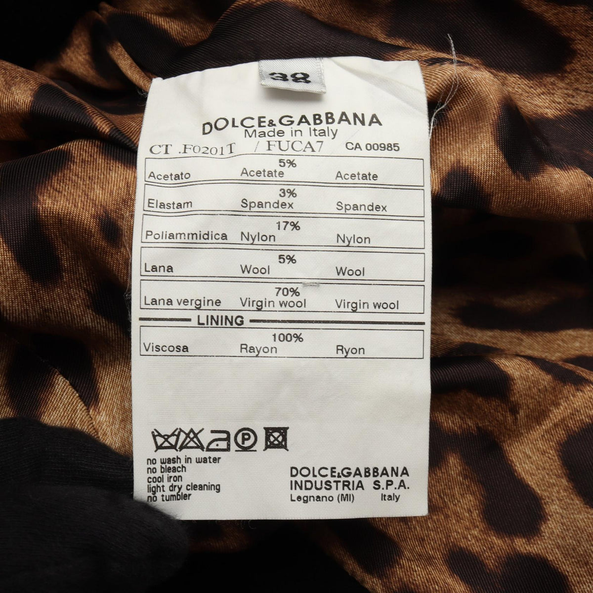 DOLCE & GABBANA Wool Coat Black Size 38
