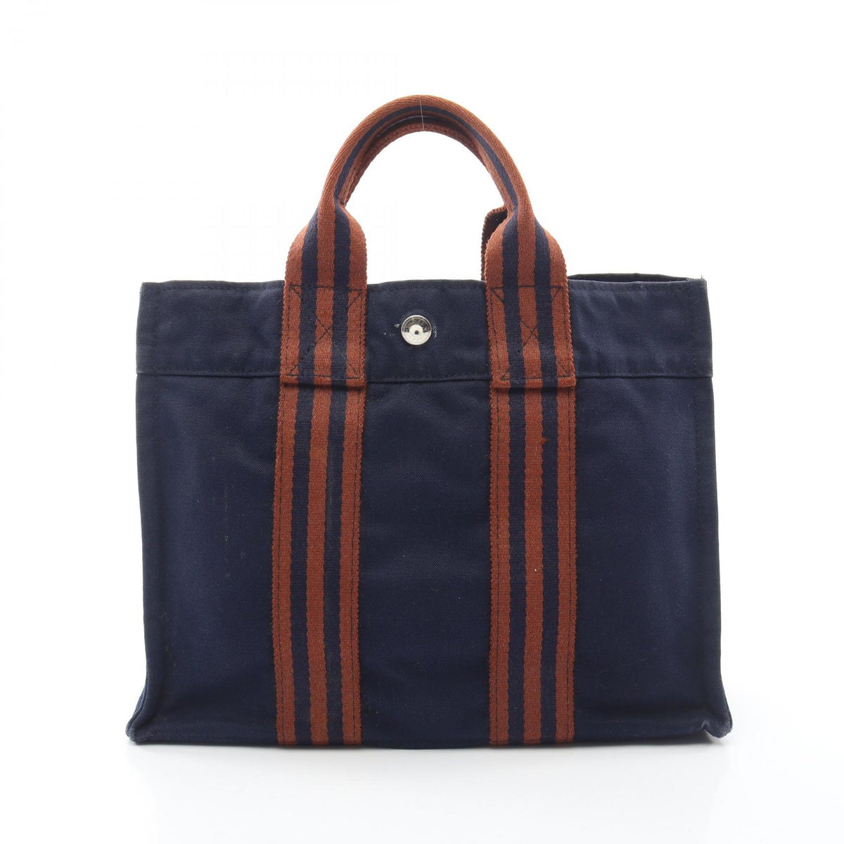 HERMES Fourre Tout PM Canvas Tote Bag Navy