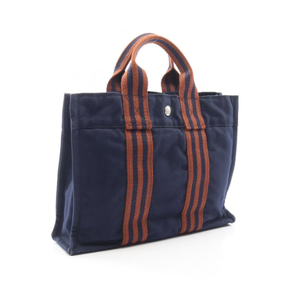 HERMES Fourre Tout PM Canvas Tote Bag Navy