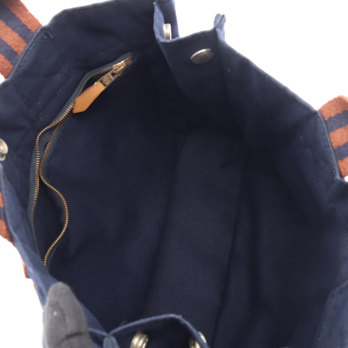 HERMES Fourre Tout PM Canvas Tote Bag Navy