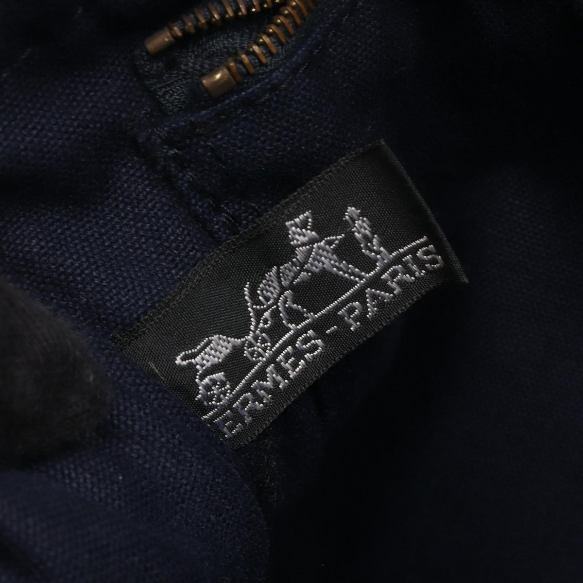 HERMES Fourre Tout PM Canvas Tote Bag Navy