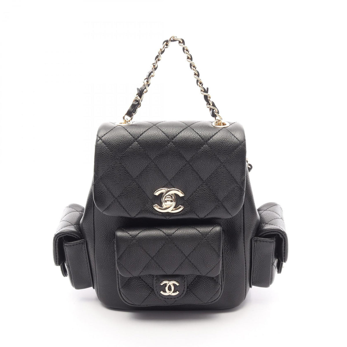 CHANEL Matelasse Caviar Backpack, Black