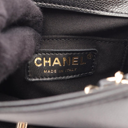 CHANEL Matelasse Caviar Backpack, Black
