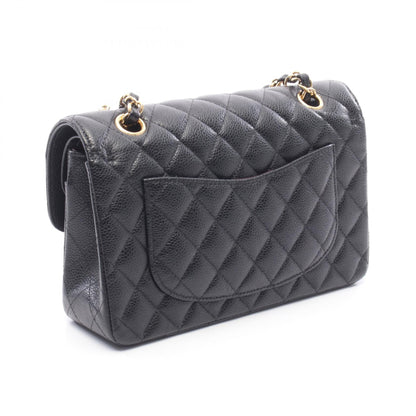 CHANEL Black Caviar Skin Matelasse Gold HW Shoulder Bag