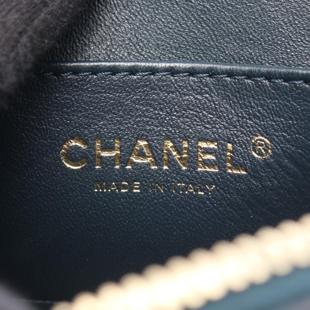 CHANEL Green Chevron V-Stitch Shoulder Bag