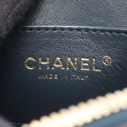 CHANEL Green Chevron V-Stitch Shoulder Bag