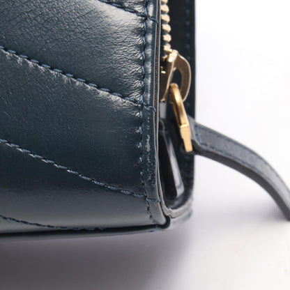 CHANEL Green Chevron V-Stitch Shoulder Bag