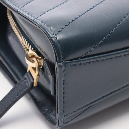 CHANEL Green Chevron V-Stitch Shoulder Bag