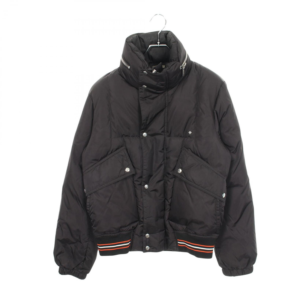 DIOR HOMME Nylon Black Hooded Down Jacket Size 44