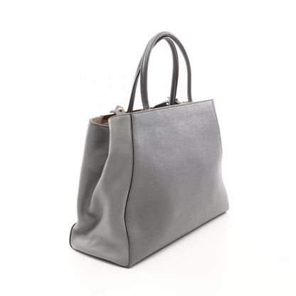 FENDI 2Jours 2-Way Leather Handle Bag Gray