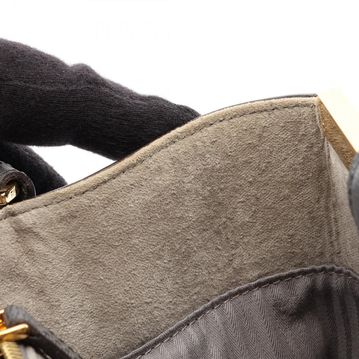 FENDI 2Jours 2-Way Leather Handle Bag Gray