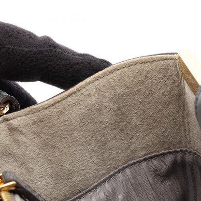 FENDI 2Jours 2-Way Leather Handle Bag Gray