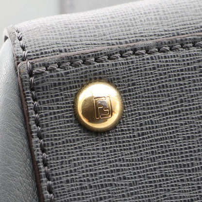 FENDI 2Jours 2-Way Leather Handle Bag Gray