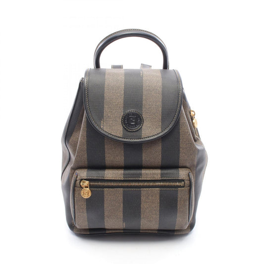 FENDI Pequin Stripe PVC Backpack Brown