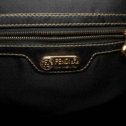 FENDI Pequin Stripe PVC Backpack Brown