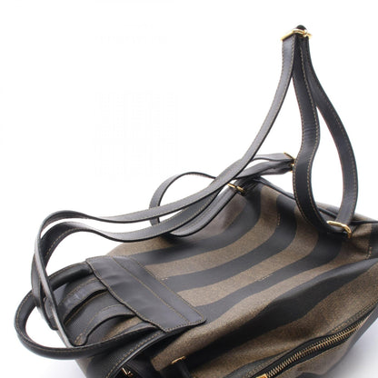 FENDI Pequin Stripe PVC Backpack Brown