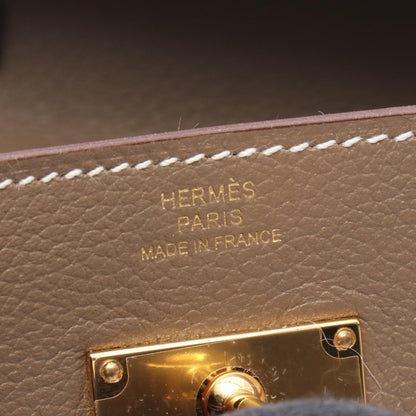 HERMES Kelly To Go Evercolor Leather Shoulder Bag