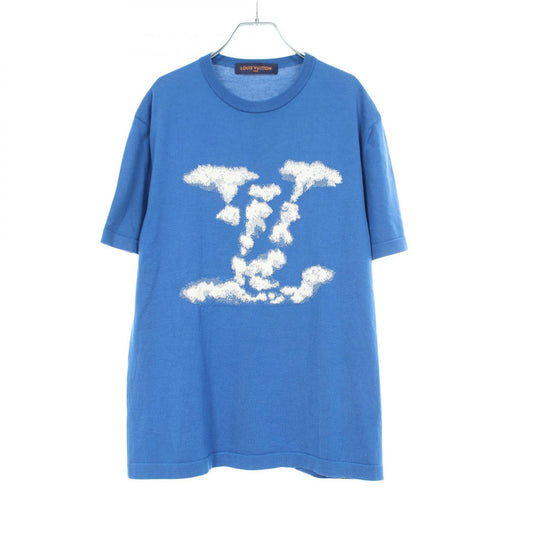 LOUIS VUITTON Cloud Jacquard Short Sleeve Knit Blue Size M