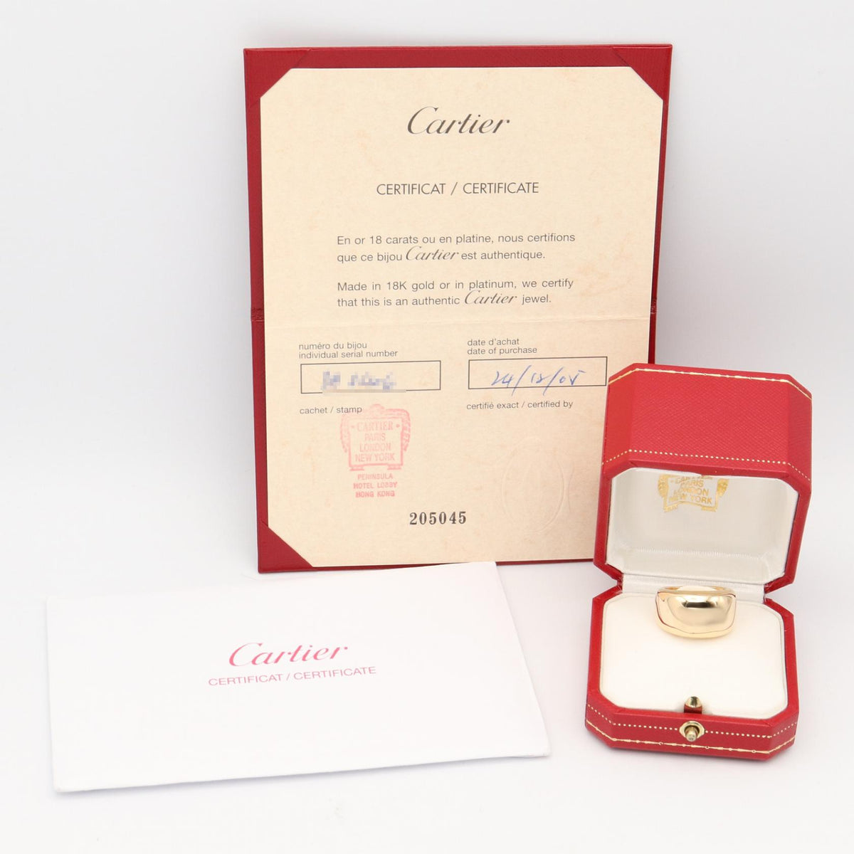 CARTIER Nouvelle Vague K18 Yellow Gold Ring Size JP 14.5