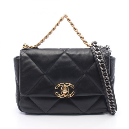 CHANEL 19 Matelassé Leather Bag Black