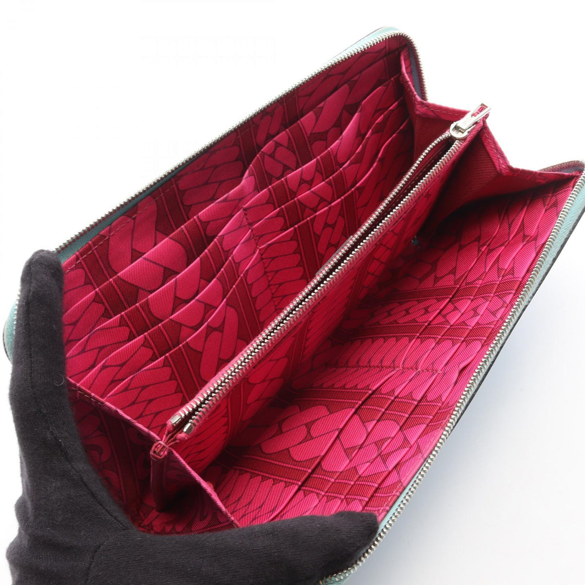 HERMES Azap Long Silk-in Bleu Epsom Wallet
