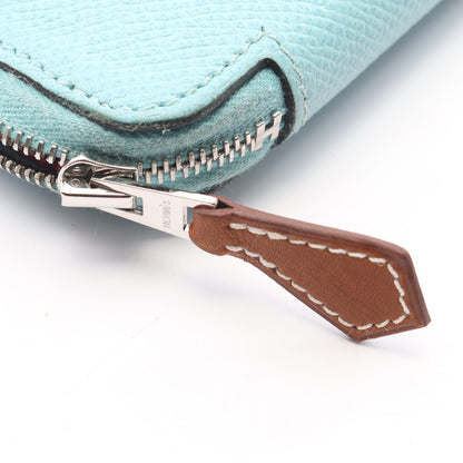 HERMES Azap Long Silk-in Bleu Epsom Wallet