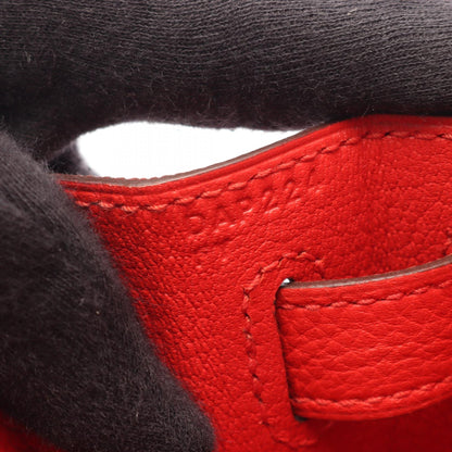 HERMES Kelly 28 Rouge Leather Handbag