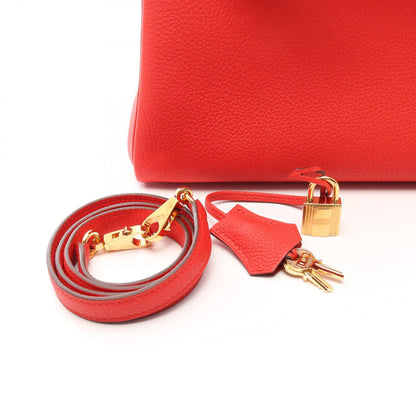 HERMES Kelly 28 Rouge Leather Handbag
