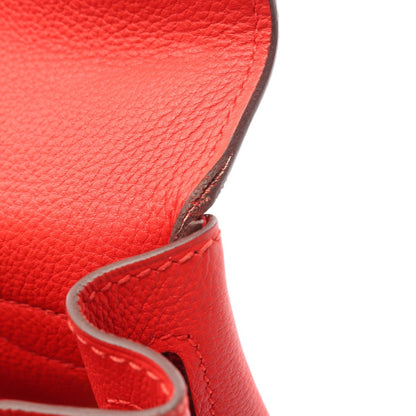 HERMES Kelly 28 Rouge Leather Handbag