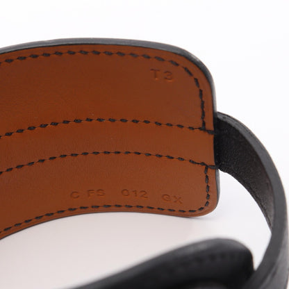 HERMES Cavalry Veau Swift Bangle Black Size T3