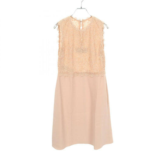 Valentino Pink Flower Lace Panel Silk Dress Size 44