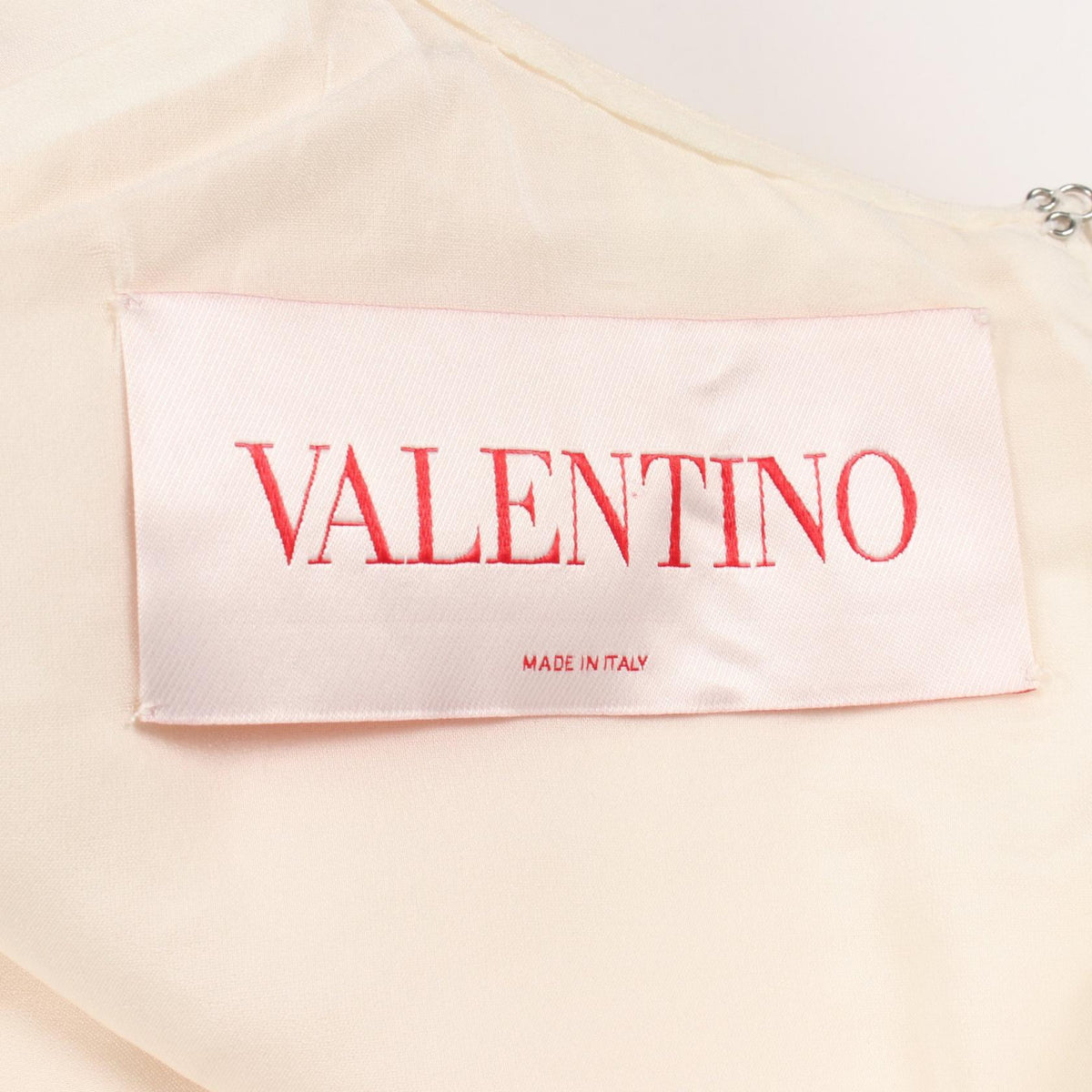 Valentino Floral Bead Wool Silk Dress Beige Size 42