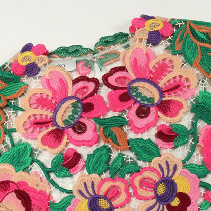 Valentino Floral Lace Top Cotton Multi Size 38