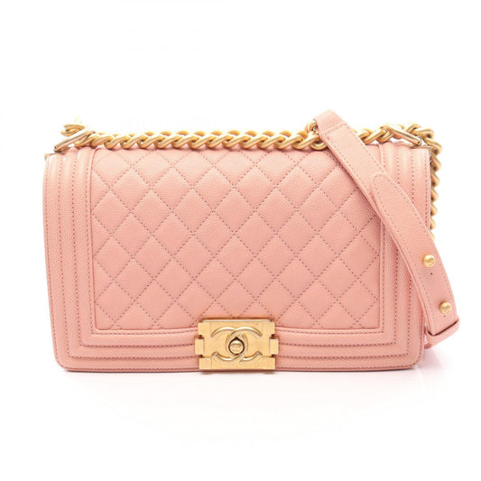 CHANEL Boy Chanel Caviar Skin Bag Pink