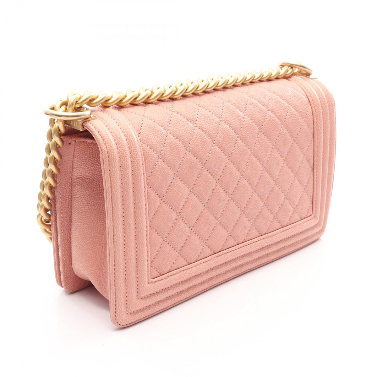 CHANEL Boy Chanel Caviar Skin Bag Pink