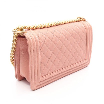 CHANEL Boy Chanel Caviar Skin Bag Pink